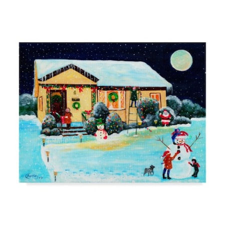 Cheryl Bartley 'Christmas Time Yellow House' Canvas Art,35x47